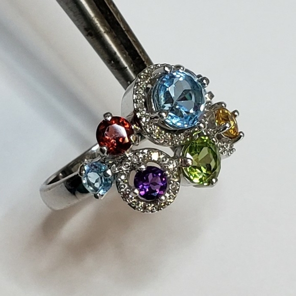Multi stone semi prescious ring - Picture 2 of 11